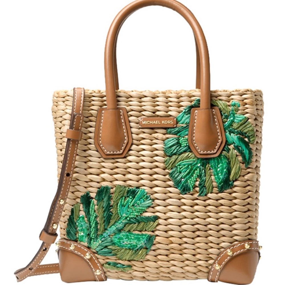 NWOT- Michael Kors Straw/Palm Leave bag